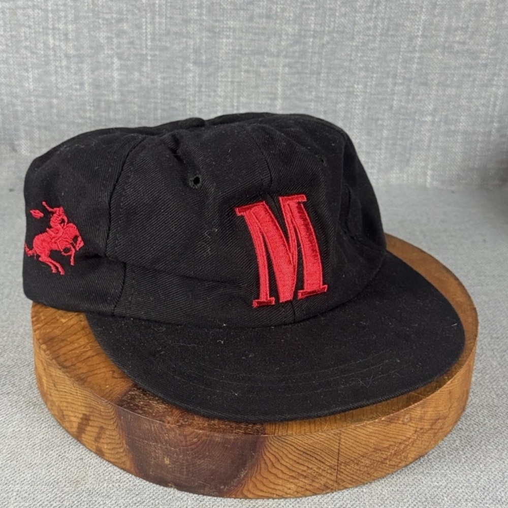 Black and Red Embroidered Cap